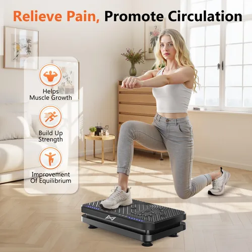 Vista 3 de AXV Vibration Plate Fitness Platform Exercise Machine Vibrating Shaking Full Body Shaker Workout Vibrate Stand Shake Board Sport Gym for Weight Loss