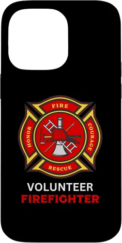 Vista 21 de Funda para iPhone 16 con logotipo de bomberos voluntarios con símbolo de bombero