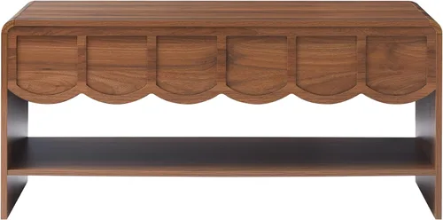 Vista 9 de Mesa de centro elevable con compartimento oculto, mesa central de madera de 2 niveles con panel ondulado, moderna mesa elevadora para el hogar, sala