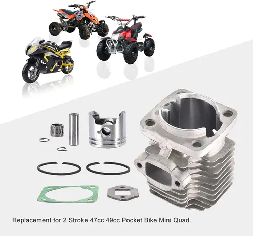 Vista 5 de GOOFIT Kit de cilindro de orificio de 1.575 in con pistón para 2 tiempos 47cc 49cc Pocket Bike Mini Quad Sierra de cadena