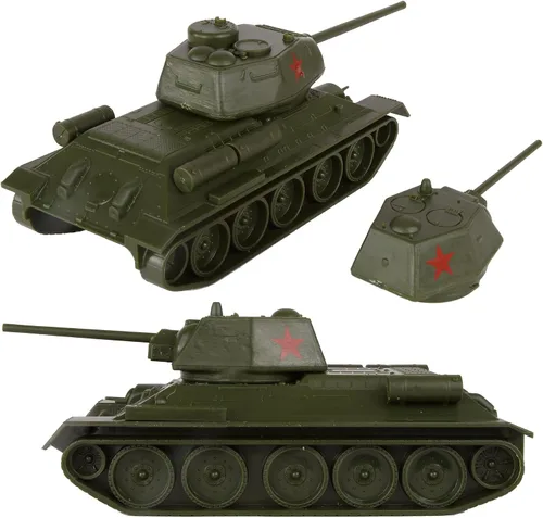 Vista 3 de BMC CTS WW2 Tanque soviético T-34 - Verde oliva 1:40 Vehículo del ejército de plástico T34 ruso