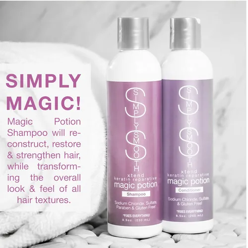 Vista 6 de Simply Smooth Xtend Keratin Reparative Magic Potion Acondicionador original sin enjuague y protección contra el calor, reparación en aerosol