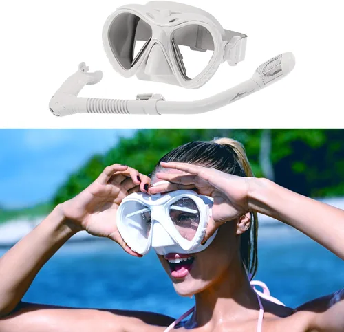 Vista 7 de DUALBEATHER FOG MASTER Máscara de buceo con cada limpiaparabrisas para antivaho y parte superior seca, juego de esnórquel, natación, buceo, gafas