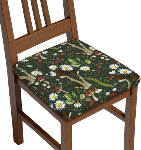 Vista 20 de Juego de 4 fundas de asiento para sillas de comedor, fundas de asiento elásticas modernas de mediados de siglo de los años 50, fundas de cojín