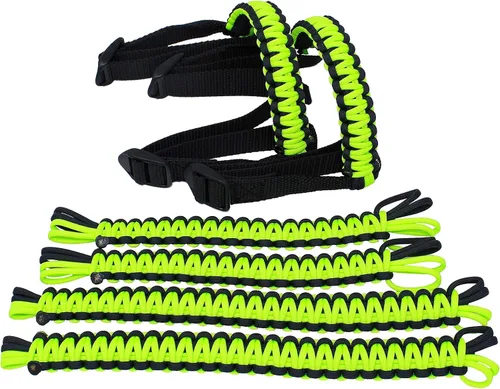 Vista 3 de BubbasGarageTv - Asas de Agarre de Paracord para Jeep Wrangler/Gladiator CJ YJ TJ JK JL JT (Verde Lima)