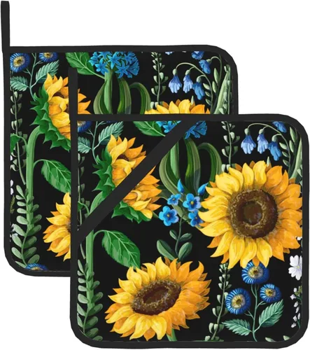 Vista 7 de Juego de 2 soportes para ollas de libélula de primavera con diseño de hojas de helecho botánico para cocina, decorativas, resistentes al calor