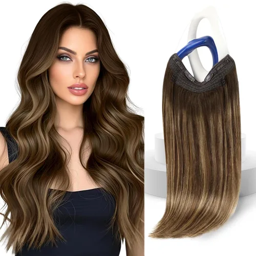 Vista 34 de Sunny - Extensiones de cabello humano real, con cable/hilo y clips ajustables, aplicación invisible, 2.82 onzas, 12 pulgadas, color rubio cenizo
