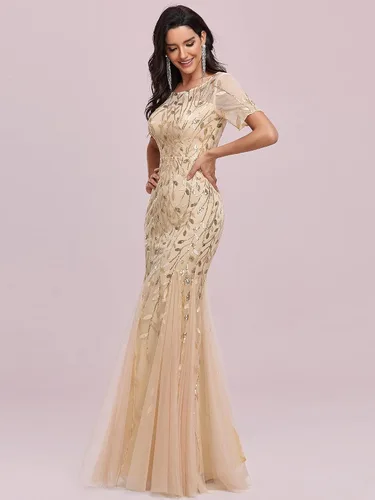 Vista 3 de Ever-Pretty 07707 - Vestido de noche para mujer, diseño de sirena bordada
