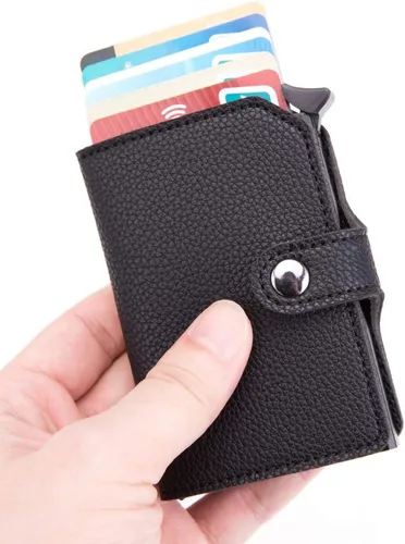 Vista 10 de Tarjetero de crédito Slim Wallet Front Pocket Protector Pop Up Design Aluminio hasta 7