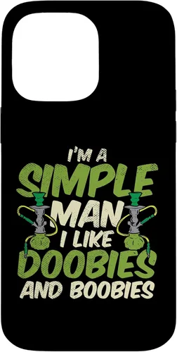 Vista 21 de iPhone 16 Simple Man Doobies Boobies Weed Cannabis 420 Stoner Men Estuche de regalo