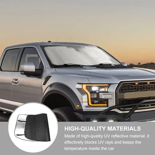 Vista 4 de Jimen Compatible con Ford F150 2009-2014, parasol reflectante para parabrisas de automóvil, protector solar para ventana