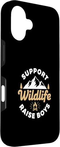 Vista 3 de Parent Support Wildlife Raise Boys - Mom Dad Outdoors Case for iPhone 16