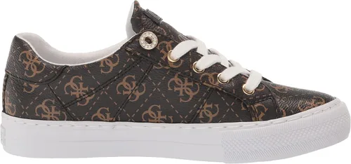 Vista 6 de GUESS Loven Sneaker para mujer, marrón (Brown Multi Fabric)