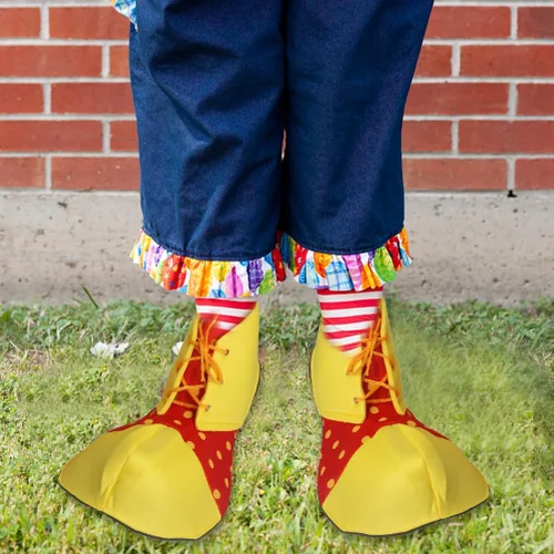 Vista 6 de Disfraz de payaso para mujer con zapatos grandes y divertidos - Ropa de carnaval para hombres adultos, Como se muestra, Mediana