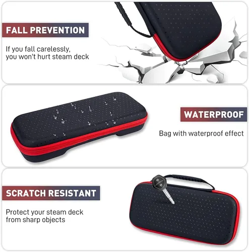 Vista 2 de Funda de transporte para cubierta de vapor, juego de accesorios 3 en 1 con cubierta de vapor, protector de silicona suave y funda de transporte