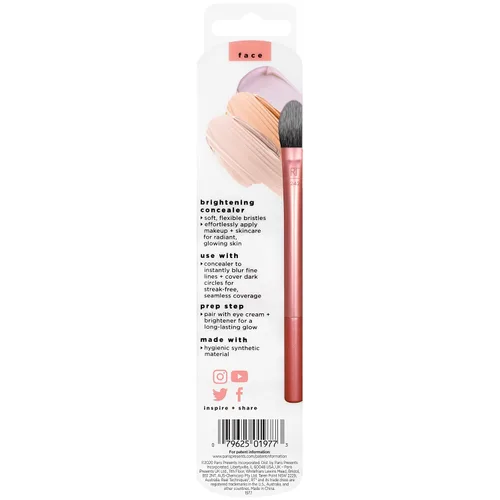Vista 9 de Real Techniques Cepillo de maquillaje corrector iluminador, cepillo viral de pata de gatito oculta debajo de los ojos e imperfecciones, cubre