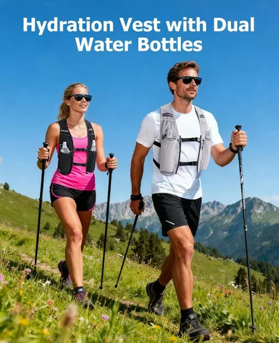 Vista 7 de NOOLA Chaleco de correr para mujeres y hombres, ligero con frascos suaves