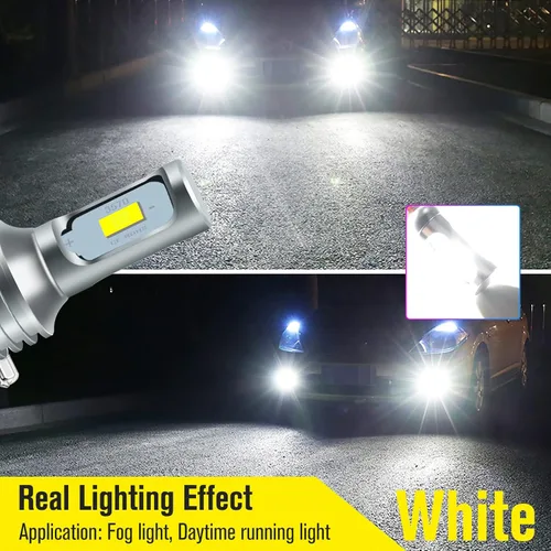 Vista 6 de AC/DC 9-36V H11B Bombilla LED antiniebla blanca, 3800LM súper brillante 2x45mil 5730 chips H11C1 bombillas LED para automóviles camiones, sin