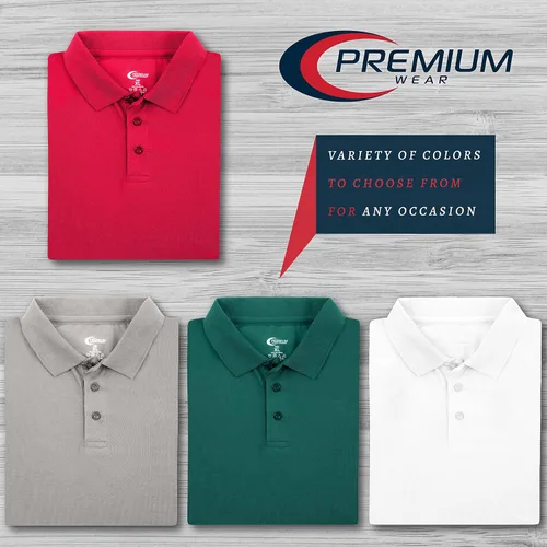 Vista 3 de Premium Wear Boys High Moisture Wicking Polo T Shirts