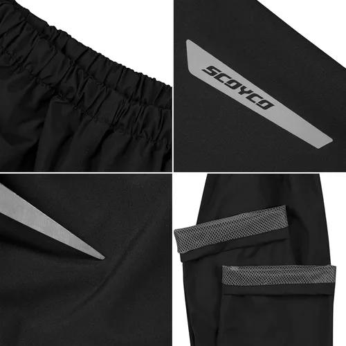 Vista 3 de Scoyco Traje de lluvia para motocicleta, chaqueta y pantalones reflectantes para lluvia
