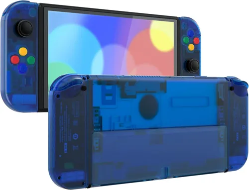 Vista 10 de eXtremeRate DIY Full Set Shell for Nintendo Switch OLED, Replacement Console Back Plate & Kickstand, Custom NS Controller Housing with Full Set