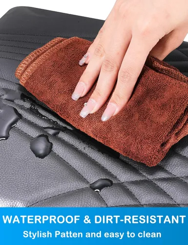 Vista 7 de Funda de consola central para Ford F150 2015-2024, F250 F350 F450 2017-2024 con asiento de salto 40/20/40, funda de consola, funda de asiento