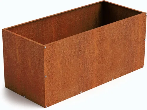 Vista 11 de Corten - Maceta de acero para exteriores, diseño rústico y moderno, cama grande de metal elevado para uso comercial y residencial (12 x 12 pulgadas)