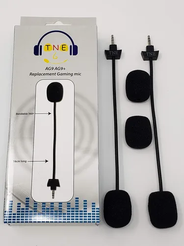 Vista 2 de TNE 2-Pack Replacement AG9 Game Mics 2.5mm Microphone Boom for Wireless PDP Afterglow AG 9 Legendary Collection Sound of Justice AG 9+ Armored PS4
