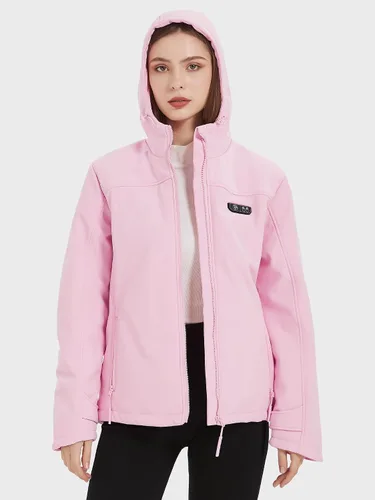 Vista 7 de PTAHDUS Chaqueta térmica para mujer con batería de 7,4 V, con bolsillo calentador de manos