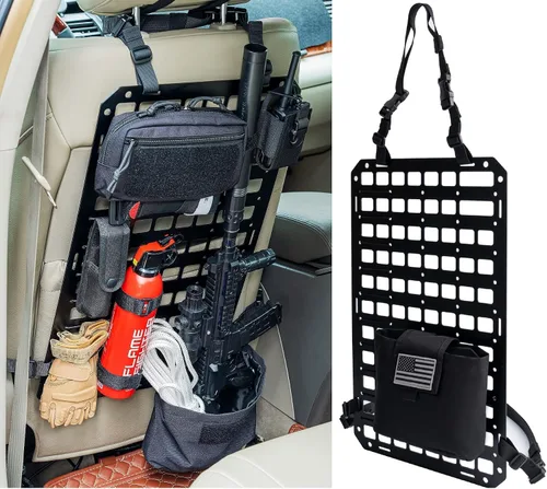 Vista 14 de TACNEX Organizador de Reposacabezas de Automóvil Panel MOLLE para Respaldo de Asiento de Vehículo Bolsa EDC Funda Portaherramientas Soporte