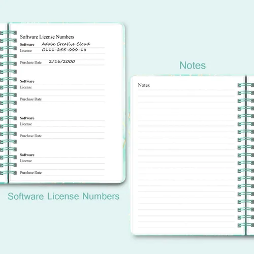 Vista 5 de Libro de contraseñas con pestañas alfabéticas - Cuaderno de contraseñas en espiral para Internet y computadora, registro de sitios web, nombres