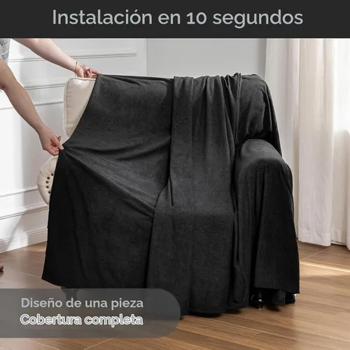 Vista 4 de MEETSKY Funda para silla reclinable, a prueba de arañazos, para gatos, fundas de sofá de gran tamaño, lavable para sofá individual, funda suave
