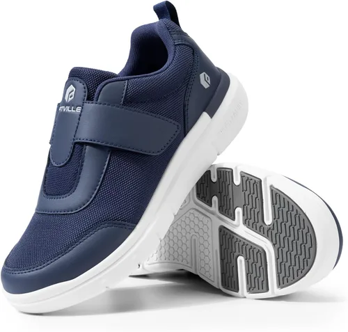 Vista 8 de FitVille Zapatos para diabéticos para hombre, extra anchos, pies hinchados, zapatos para caminar neuropatía, para aliviar el dolor de diabéticos