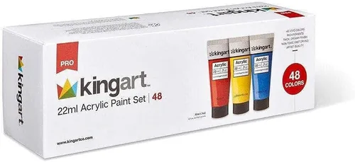 Vista 3 de KINGART PRO Artist Quality - Juego de pintura acrílica de 48 piezas, tubos de 0.74 onzas, juego de 48 colores únicos y altamente pigmentados