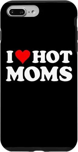 Vista 12 de Funda con texto en inglés "I Love Hot Moms Red Heart para iPhone 16