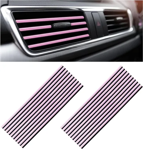 Vista 10 de Kewucn 20 PCS Tiras Decorativas para Rejillas de Aire Acondicionado de Coche, Impermeables y Flexibles para Decoración de Rejillas de Aire de Coche