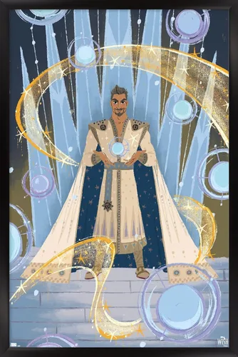 Vista 8 de Trends International Disney Wish - Póster de collage 4 (King Magnifico), póster de pared, 14.72 x 22.37 pulgadas, versión enmarcada de madera