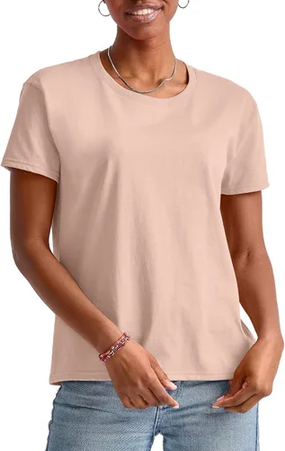 Vista 2 de Hanes Paquete de camisetas de gran tamaño Essentials para mujer, camiseta de algodón para mujer, ajuste relajado, paquete de 3