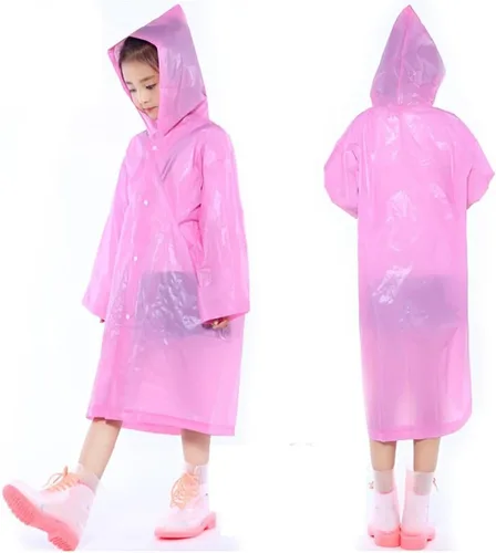 Vista 2 de Impermeable para niños, ponchos de lluvia reutilizables de emergencia para camping, senderismo, viajes, mochilero