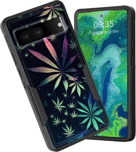 Vista 9 de Funda para Pixel 6A, funda híbrida de doble capa resistente a prueba de golpes de policarbonato duro de silicona suave TPU para Google Pixel 6A