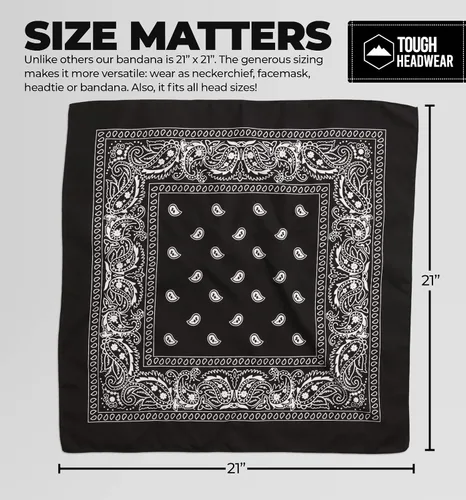 Vista 6 de Diadema grande tipo bandana Pañuelo para hombres y mujeres Paquete de bandana de cachemira Bufanda de vaquero