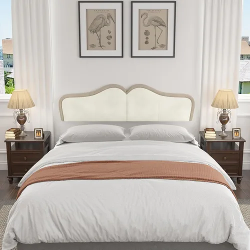Vista 9 de BSHOMGI Cabeceras tamaño King para paneles de cabecera de cama ajustables, cabeceras tapizadas de terciopelo de cama con canal vertical, moderno