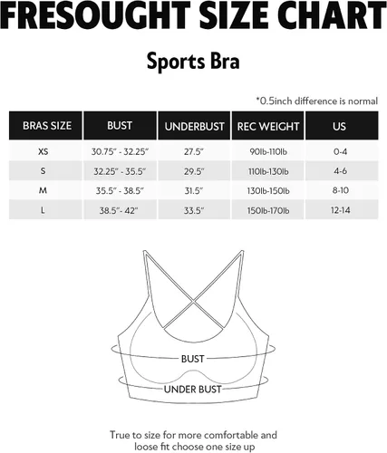 Vista 6 de FRESOUGHT Sujetadores deportivos para mujer, sin costuras, con tirantes acolchados, espalda cruzada, soporte bajo, para entrenamiento, gimnasio