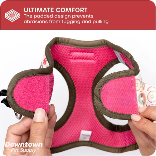 Vista 228 de Downtown Pet Supply Arnés para perro Step-in – Sin tirones, malla acolchada ajustable con ribete reflectante, correa de hebilla segura – Arnés