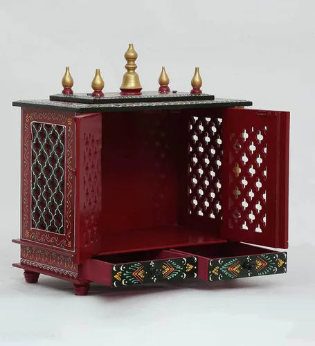 Vista 2 de Templo de madera/Templo de casa/Pooja Mandir/Pooja Mandap/Templo para el hogar