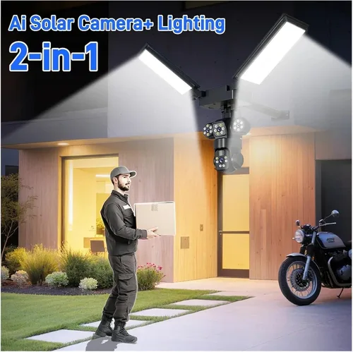 Vista 4 de Tri-Lens Solar PTZ Security Camera