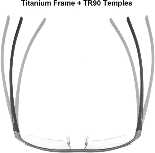 Vista 4 de Agstum Gafas de negocios sin montura de titanio puro, lentes transparentes