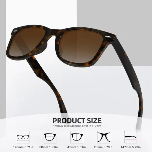 Vista 61 de MEETSUN Polarized Sunglasses for Women Men Classic Retro Square Frame Driving Sun Glasses UV Protection
