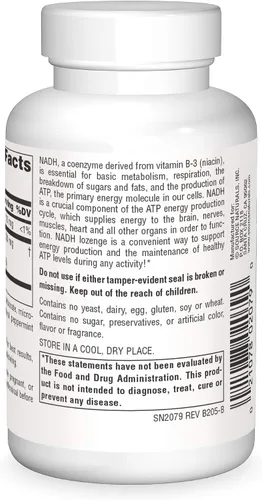 Vista 2 de Source Naturals NADH 10 mg, aumenta la energía y el estado de alerta mental - 20 pastillas