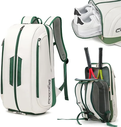 Vista 8 de Tennis Racket Bag Pickleball Padel Backpack With Shoe Compartment, Laptop Sleeve,Fence Hook,Ball Sleeve
